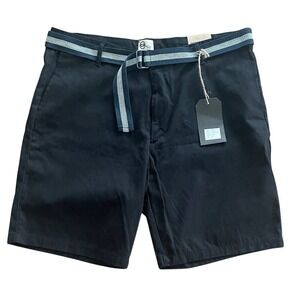 Copper Denim Men's Brushed Black Shorts with Belt 40 NWT